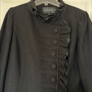 ANTONIO MELANI Elegant Black Wool Coat